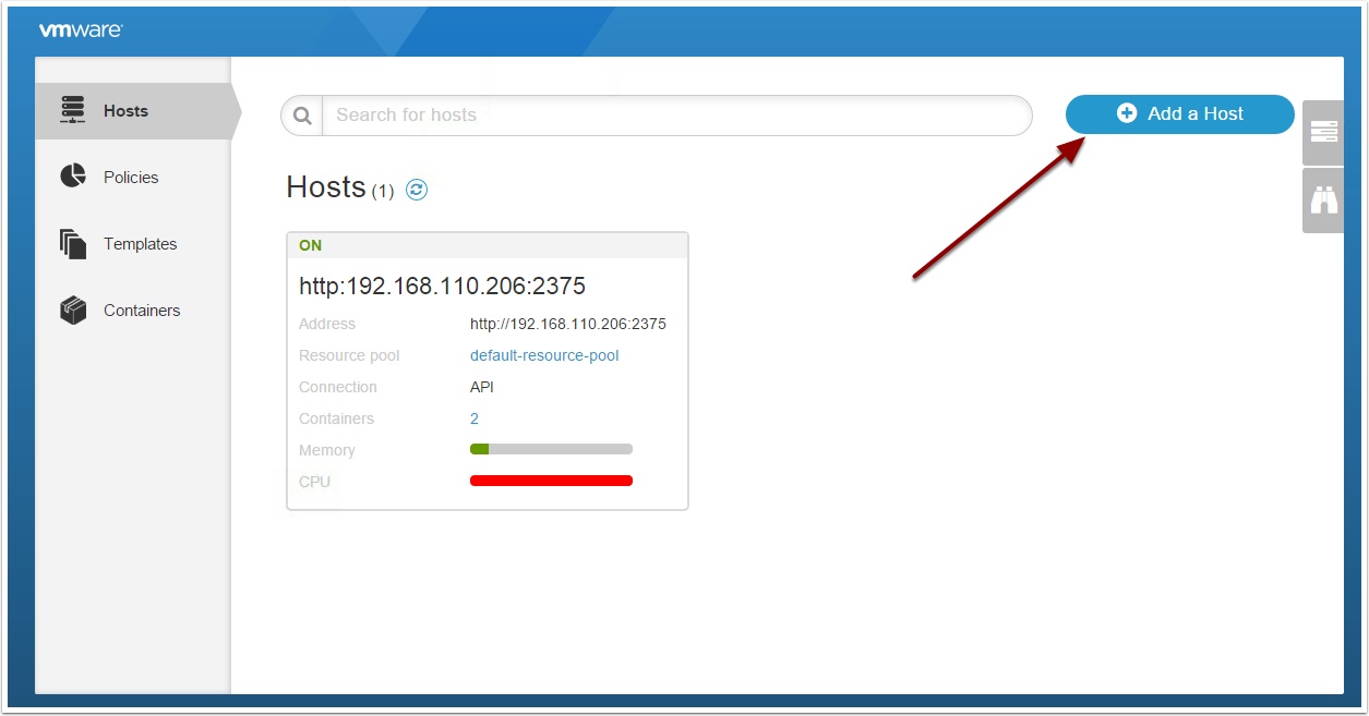 Getting started with VMware Admiral Container Service on 